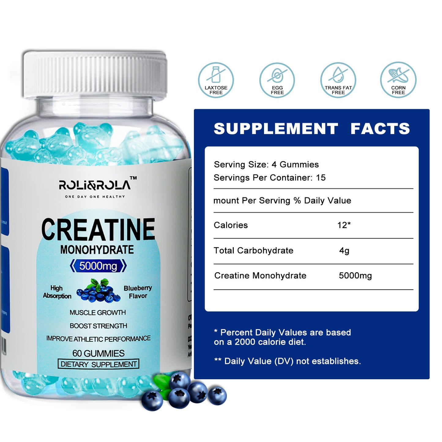 Creatine Gummies Delicious Blueberry High Strength 60'2 x 2 Bottles - Mind Your Own Fitness