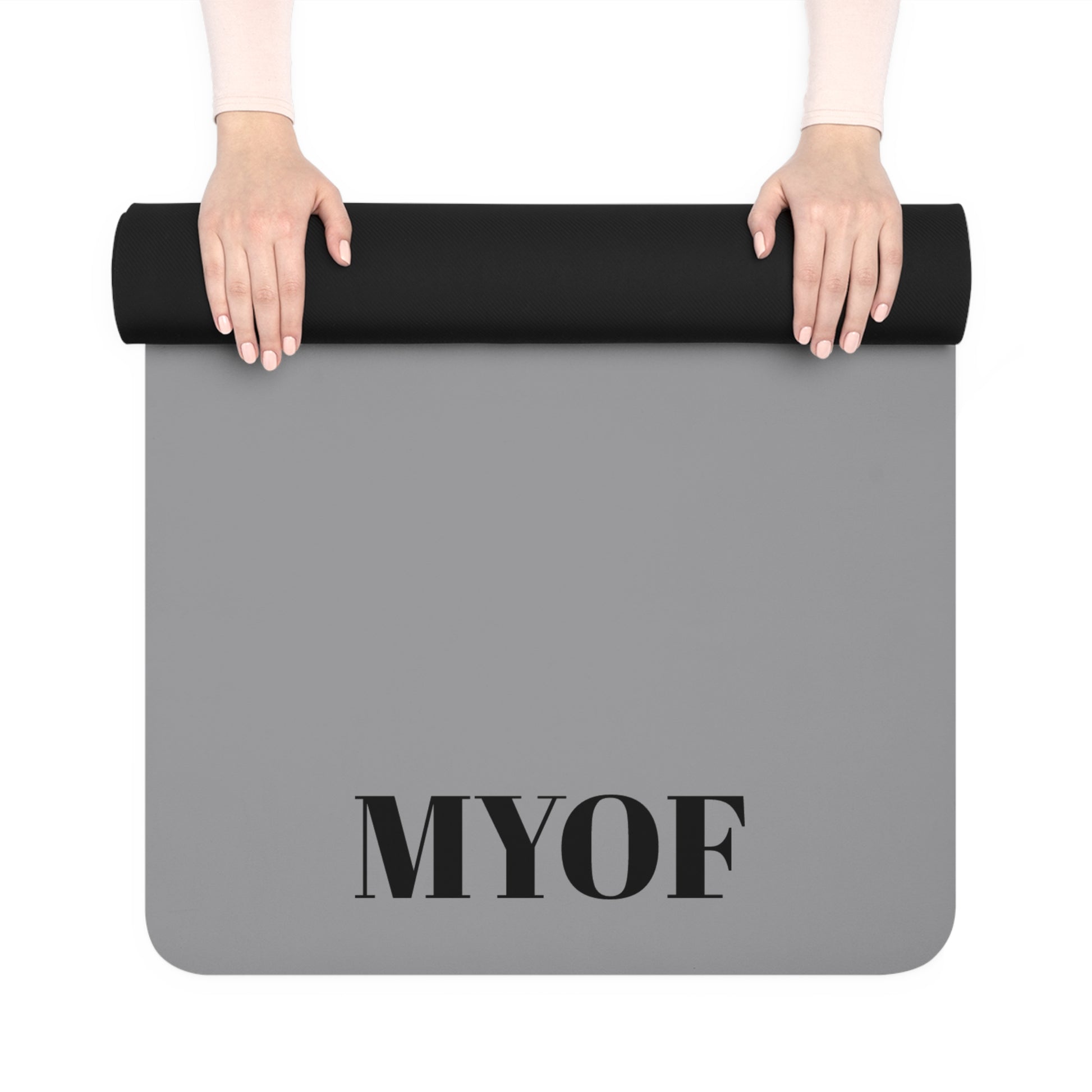 "Mind Your Own Fitness" Premium Yoga Mat - Grey - Mind Your Own Fitness