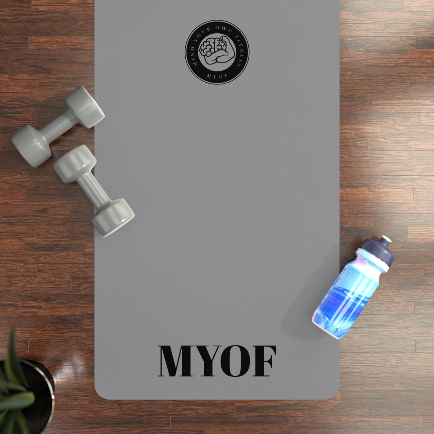 "Mind Your Own Fitness" Premium Yoga Mat - Grey - Mind Your Own Fitness